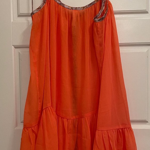 Free People Intimately Bali Sweet Nothing Slip Mini Dress, SMALL, Orange, NWOT - Picture 3 of 6